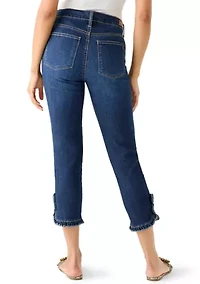 Women's Ruffle Hem Cropped Jeans