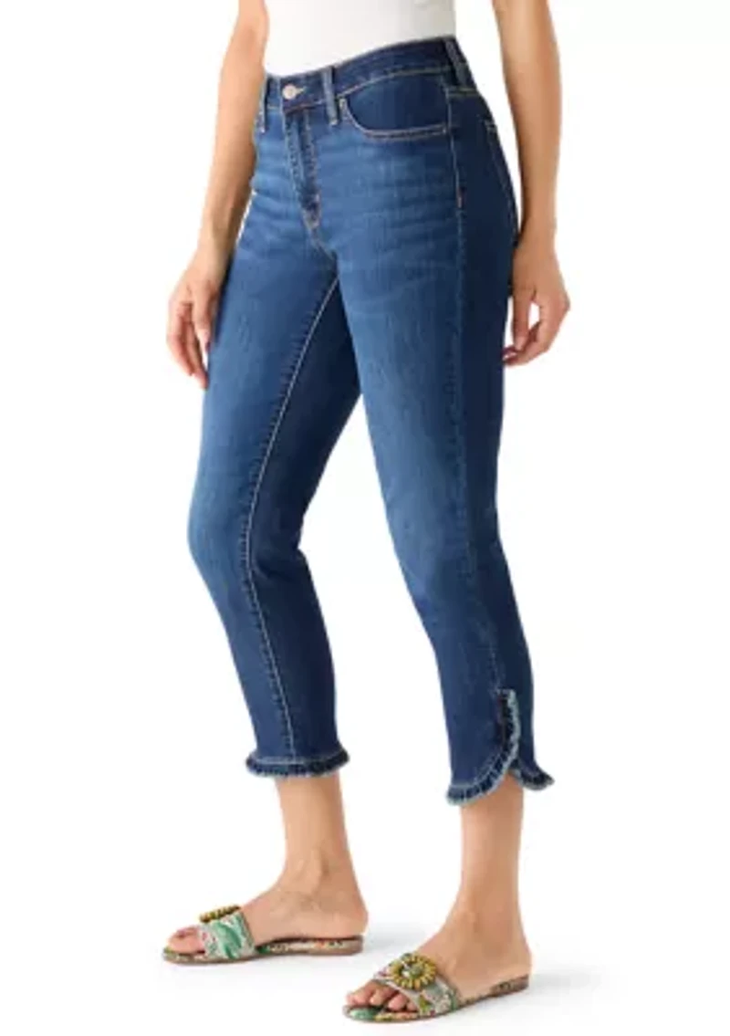 Women's Ruffle Hem Cropped Jeans