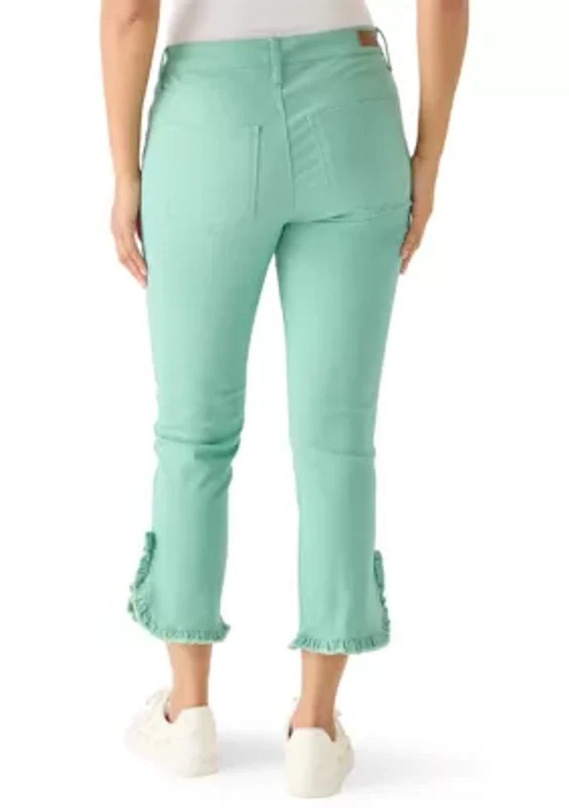 Women's Ruffle Hem Cropped Jeans