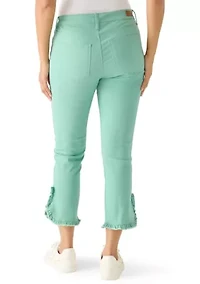 Women's Ruffle Hem Cropped Jeans