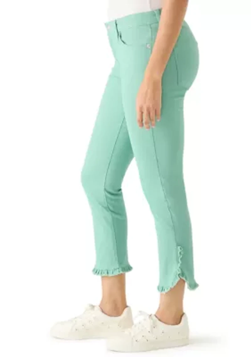 Women's Ruffle Hem Cropped Jeans