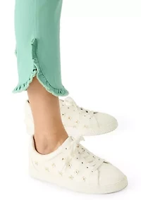 Women's Ruffle Hem Cropped Jeans