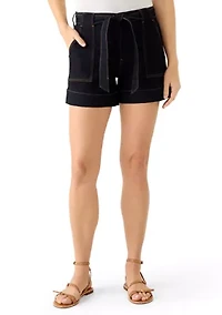 Women's Tie Waist Denim Shorts