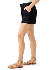 Women's Tie Waist Denim Shorts