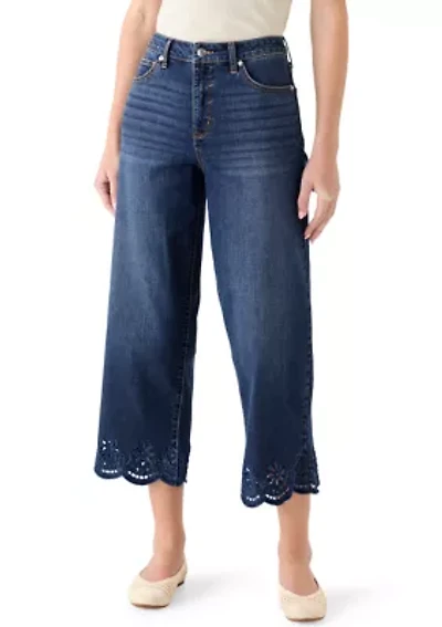 Women's Scallop Hem Cropped Jeans