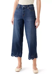 Women's Scallop Hem Cropped Jeans