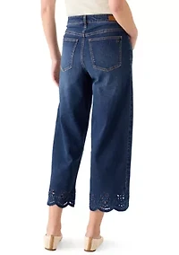 Women's Scallop Hem Cropped Jeans