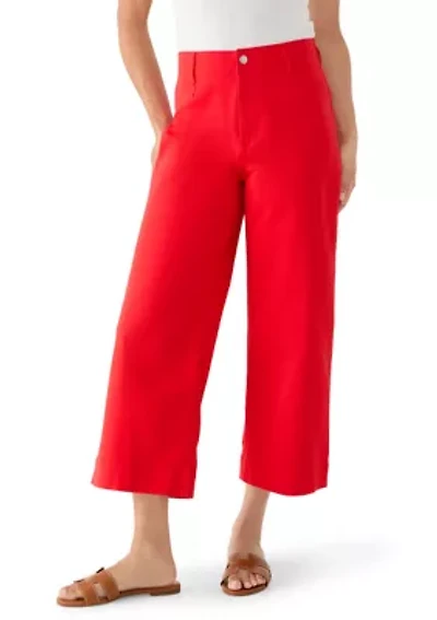 Women's Cropped Wide Leg Pants