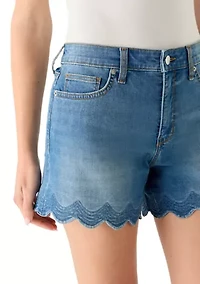 Women's Scallop Hem Shorts