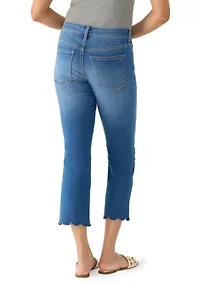 Women's Scalloped Cropped Kick Flare Pants