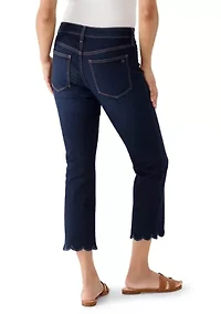 Women's Scalloped Cropped Kick Flare Pants