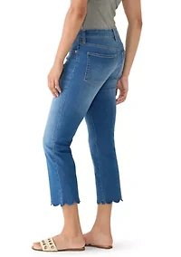 Women's Scalloped Cropped Kick Flare Pants