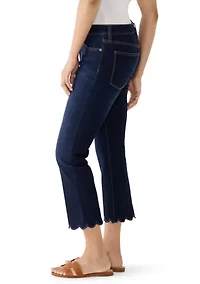 Women's Scalloped Cropped Kick Flare Pants
