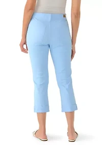 Women's Roll Cropped Straight Twill Jeans