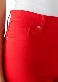 Women's Roll Cropped Straight Twill Jeans