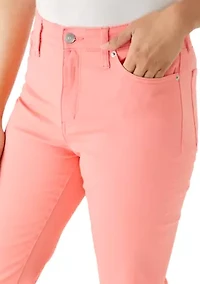 Women's Roll Cropped Straight Twill Jeans