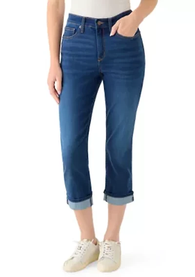 Women's Roll Cropped Straight Leg Jeans