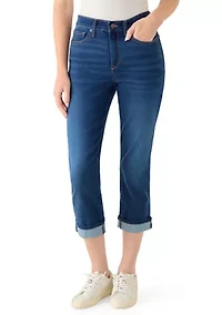 Women's Roll Cropped Straight Leg Jeans