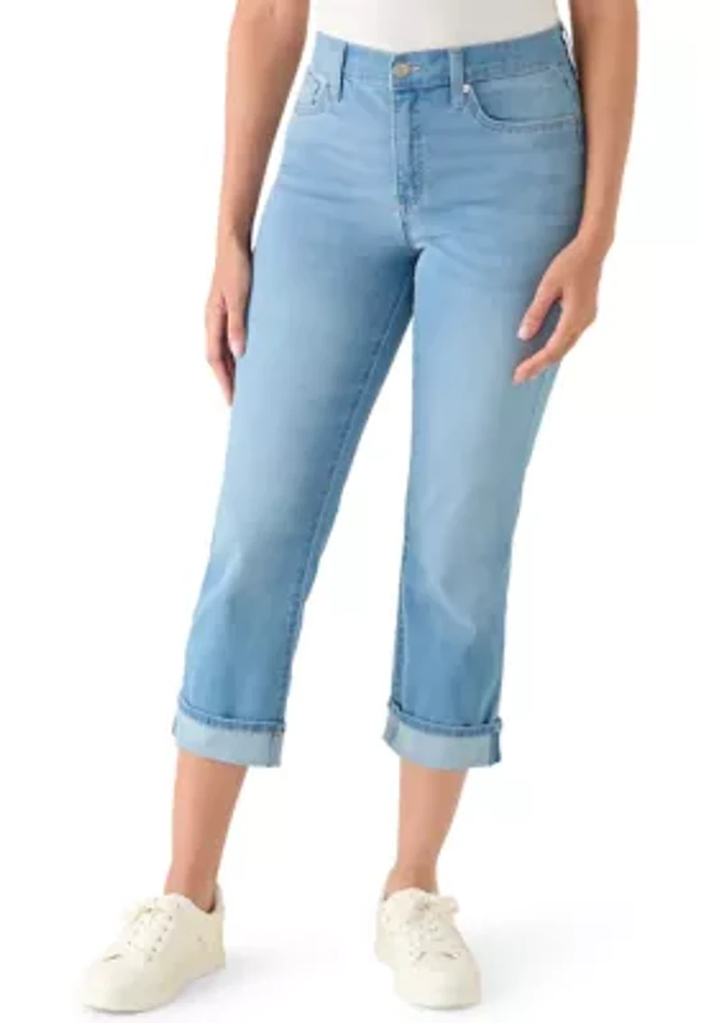 Women's Roll Cropped Straight Leg Jeans
