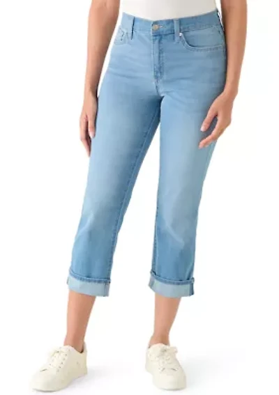 Women's Roll Cropped Straight Leg Jeans