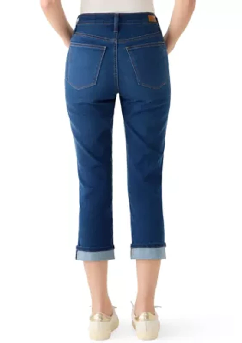 Women's Roll Cropped Straight Leg Jeans