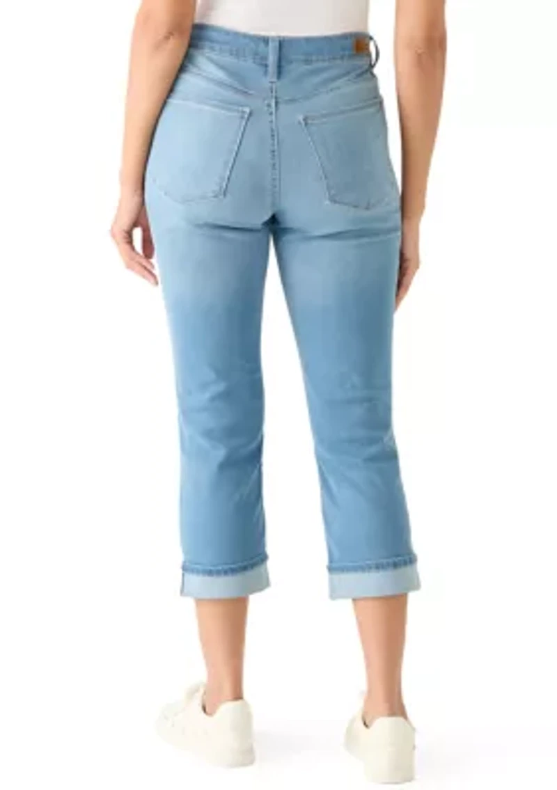 Women's Roll Cropped Straight Leg Jeans