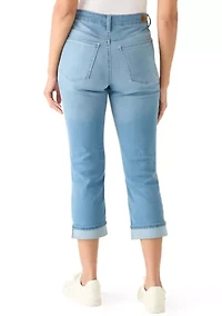 Women's Roll Cropped Straight Leg Jeans