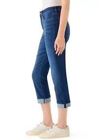 Women's Roll Cropped Straight Leg Jeans