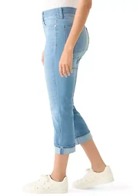 Women's Roll Cropped Straight Leg Jeans
