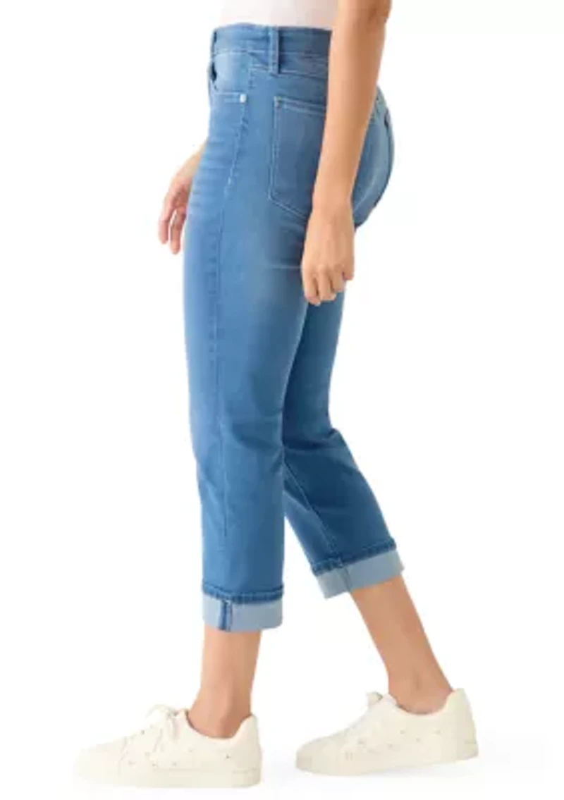 Women's Roll Cropped Straight Leg Jeans