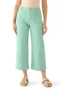 Women's Mayan Jade Wide Leg Cropped Jeans