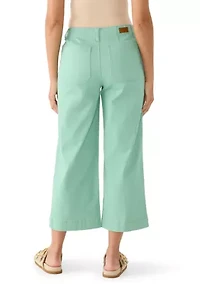 Women's Mayan Jade Wide Leg Cropped Jeans