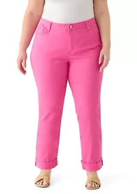 Plus Denim Roll Crop Jeans