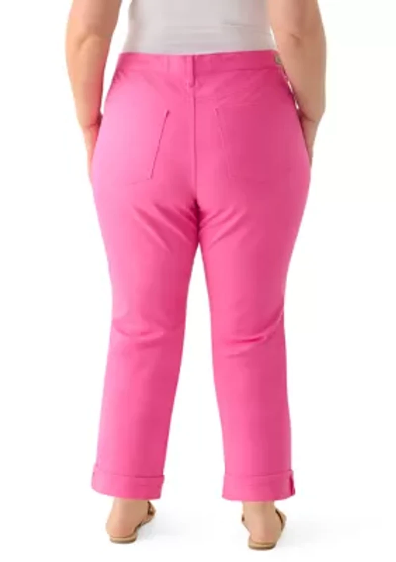 Plus Denim Roll Crop Jeans