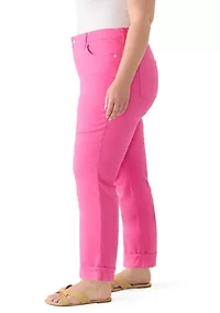 Plus Denim Roll Crop Jeans