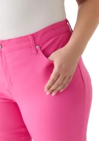 Plus Denim Roll Crop Jeans