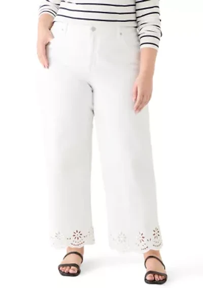 Plus Scallop Hem Cropped Jeans