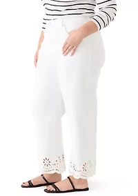 Plus Scallop Hem Cropped Jeans