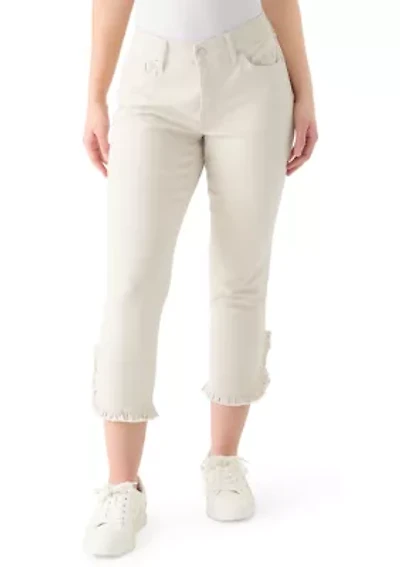 Petite Ruffle Hem Cropped Pants