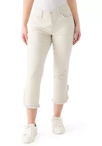 Petite Ruffle Hem Cropped Pants
