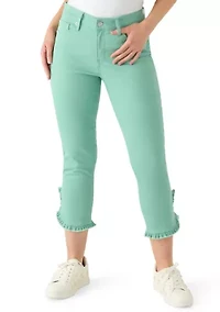 Petite Ruffle Hem Cropped Pants