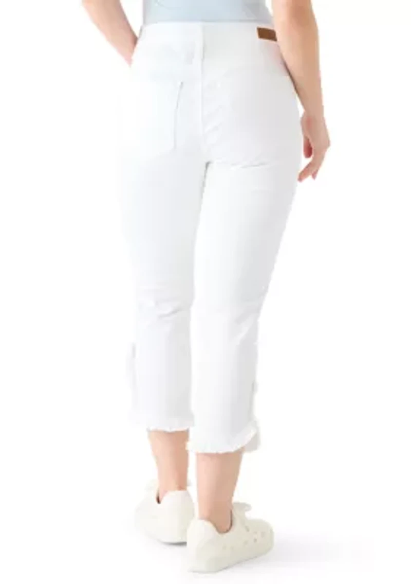 Petite Ruffle Hem Cropped Pants