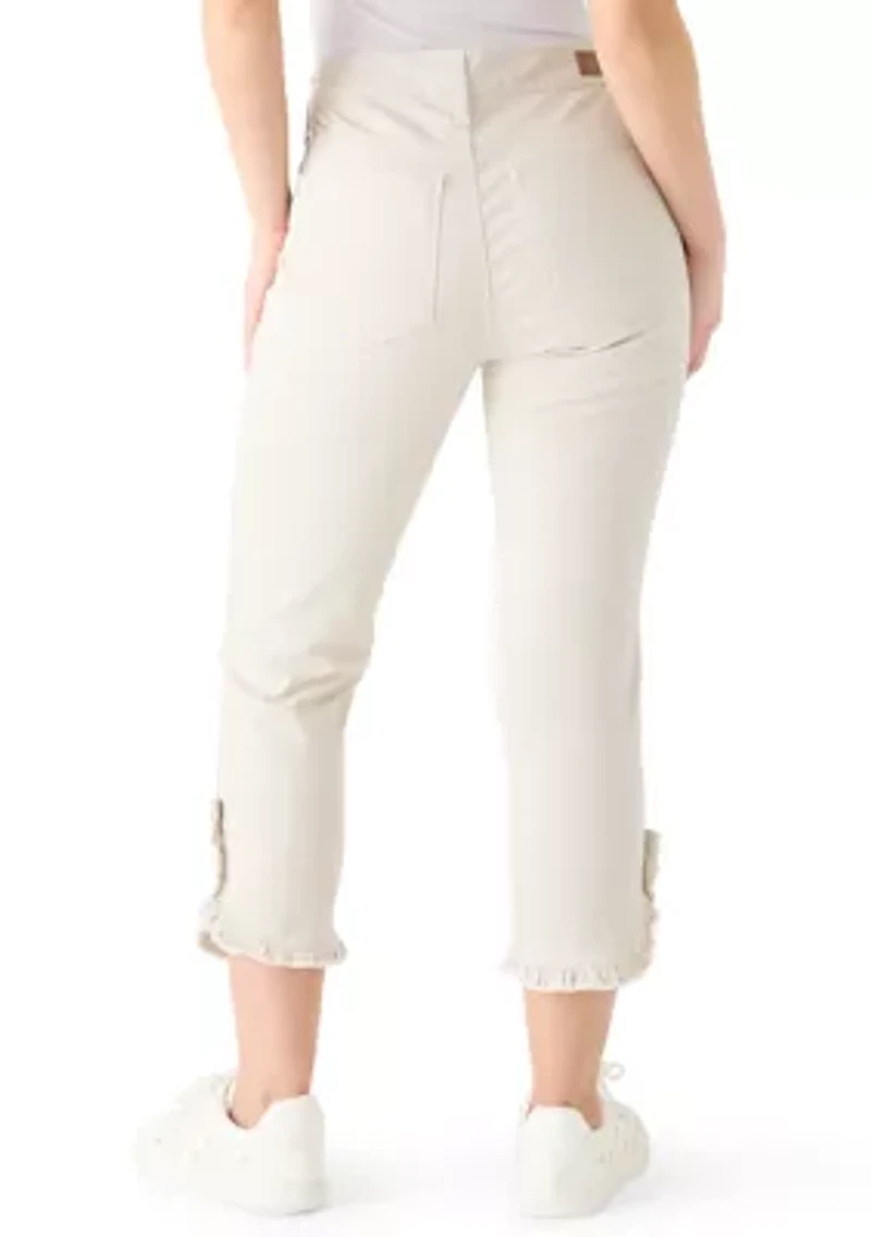 Petite Ruffle Hem Cropped Pants