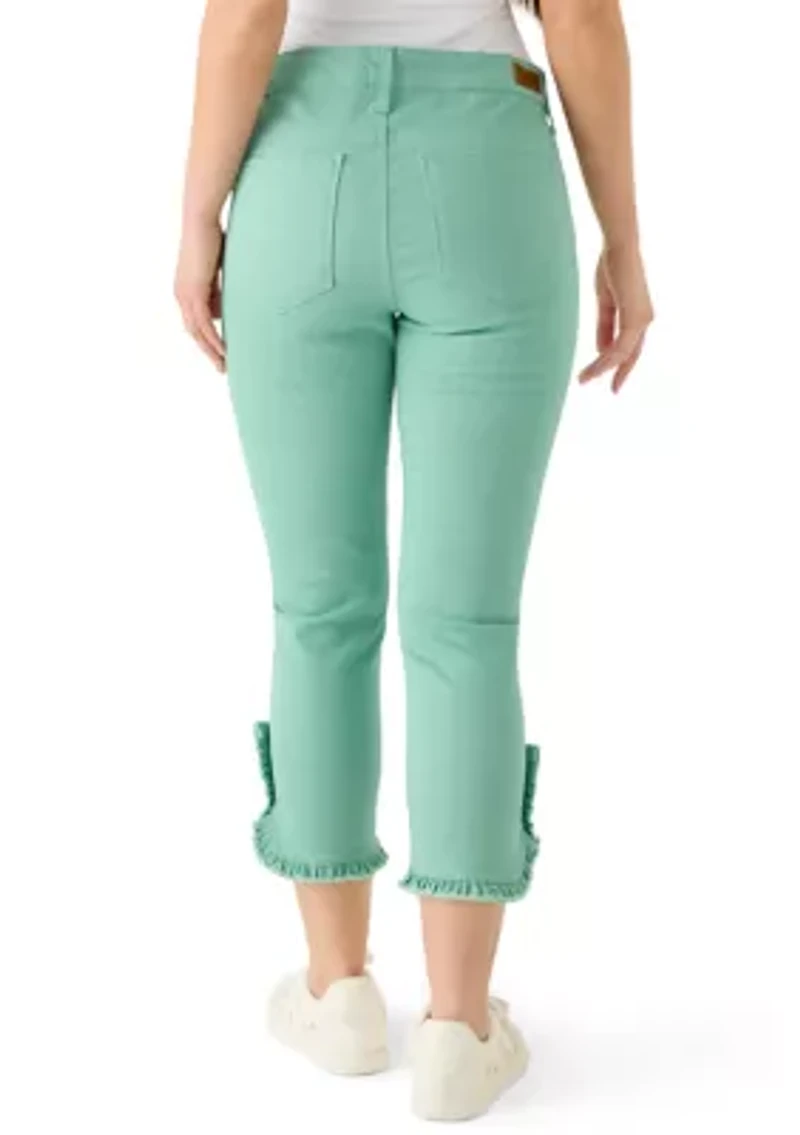 Petite Ruffle Hem Cropped Pants
