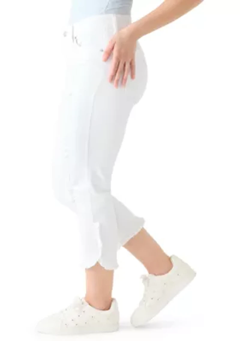 Petite Ruffle Hem Cropped Pants