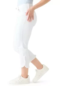 Petite Ruffle Hem Cropped Pants