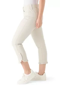 Petite Ruffle Hem Cropped Pants