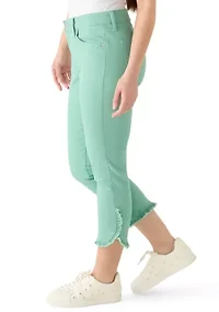 Petite Ruffle Hem Cropped Pants