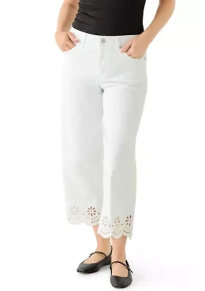Petite Scallop Hem Cropped Pants