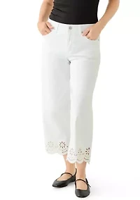 Petite Scallop Hem Cropped Pants